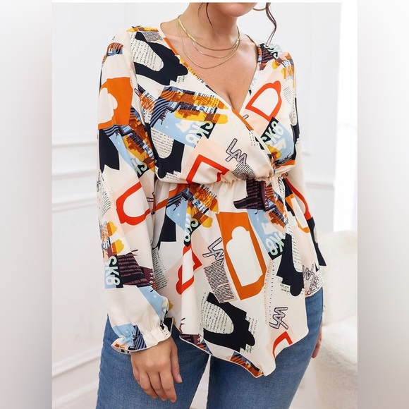 EUC 2XL Long Sleeve Wrap Blouse - Picture 5 of 10